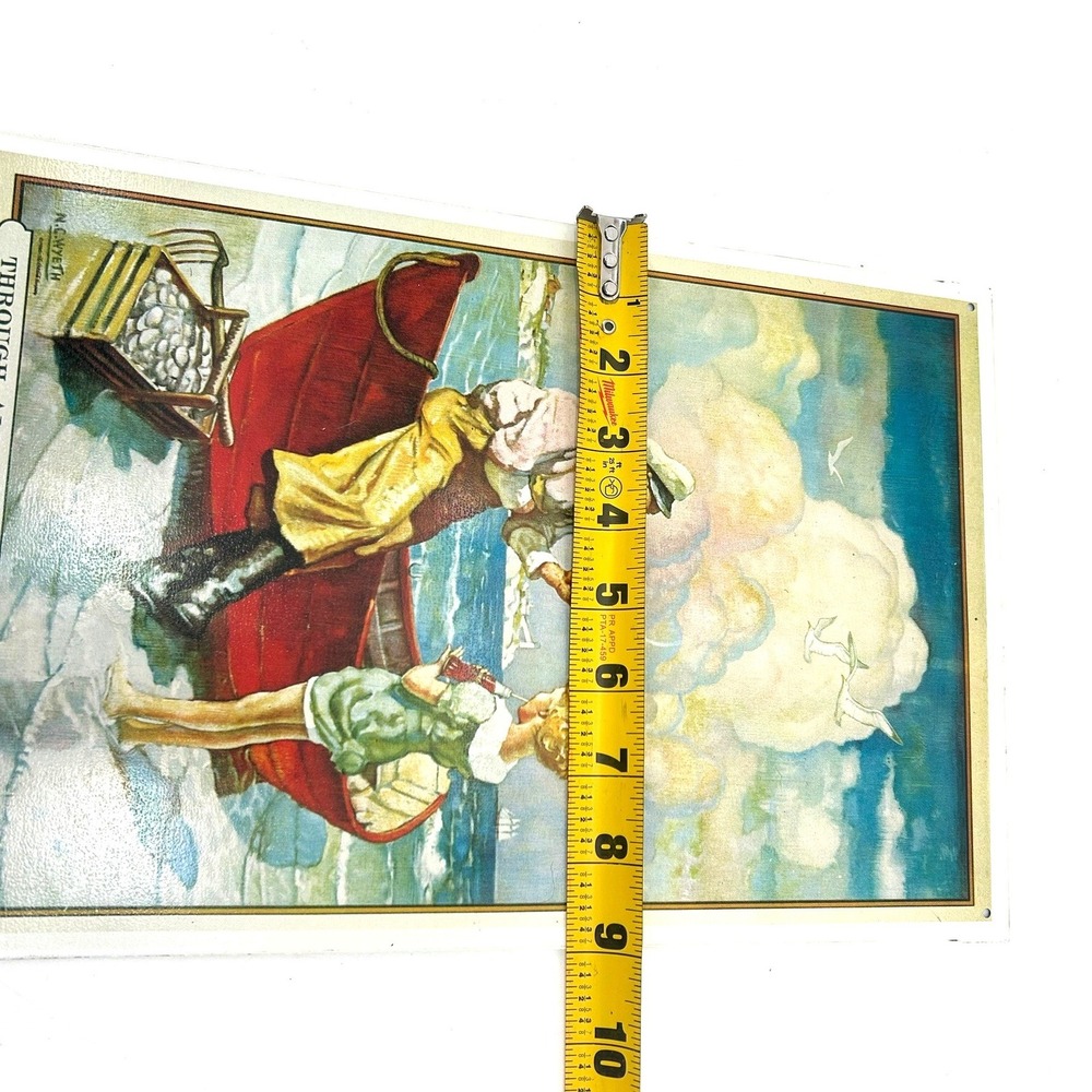 Vintage Coca-Cola 50th Anniversary Tin Sign N.C. Wyeth 1886-1936 Nautical Decor - Picture 4 of 4